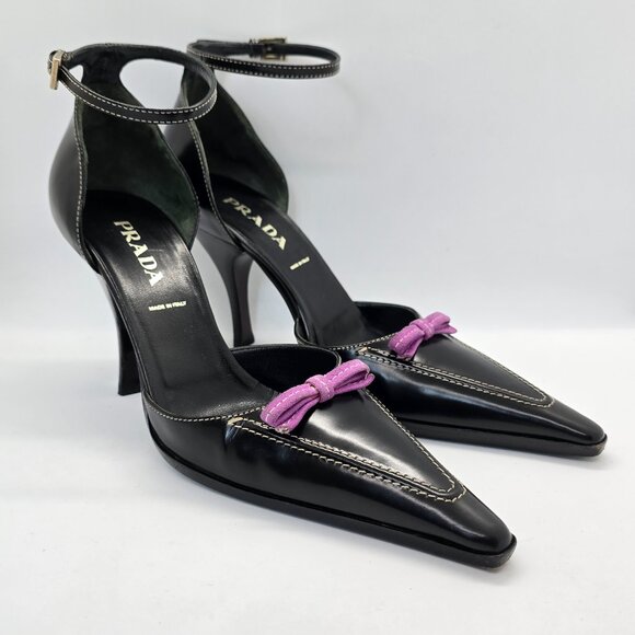 Prada Shoes - PRADA Vintage Calzature Donna Ribbon Heels Size IT36/US6